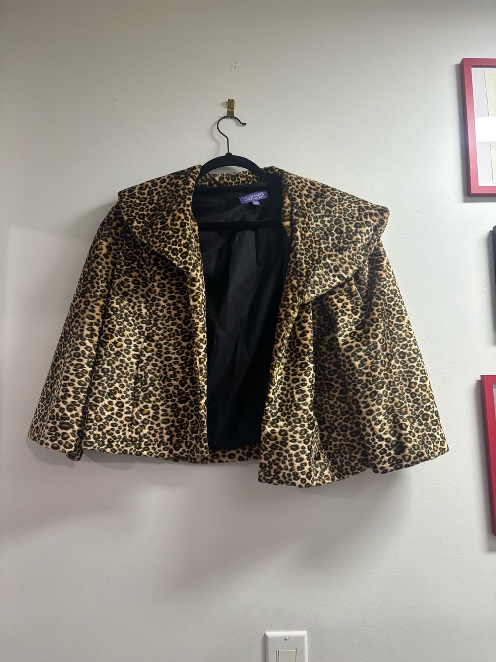Faux Leopard Print Vivienne Tam Crop Jacket